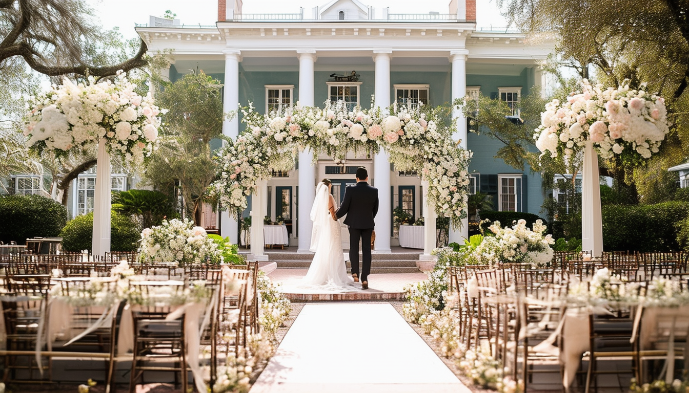 A beautifully decorated wedding venue in Beaufort,